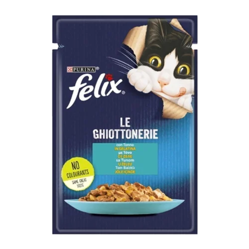 پوچ گربه فلیکس با طعم ماهی تن در ژله Felix Appetizing pieces Tuna in Jelly وزن 85 گرم