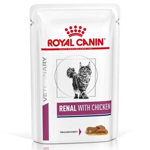 پوچ گربه رنال رویال کنین با طعم مرغ Royal Canin Renal chicken وزن ۸۵ گرم