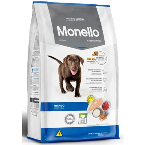 غذای خشک توله سگ مونلو مناسب تمامی نژادها Monello Puppy All Breeds وزن 1 کیلوگرم در زیپ کیپ