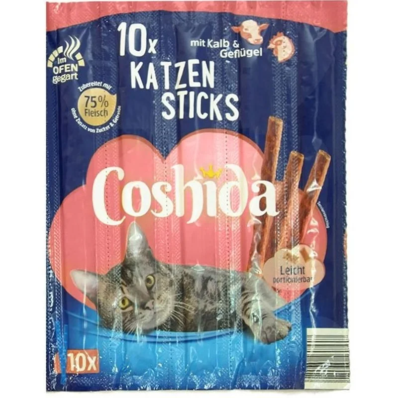 تشویقی مدادی گربه کوشیدا با طعم گوشت گوساله و مرغ Cooshida Cat Stick Beef & Poultry