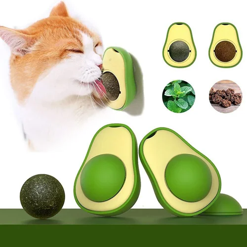آبنبات کت نیپ دار گربه طرح آووکادو Avocado mint ball toy