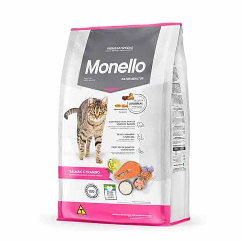 غذای خشک گربه مونلو میکس با طعم ماهی سالمون و مرغ Monello Mix Salmon & Chicken وزن 15 کیلوگرم