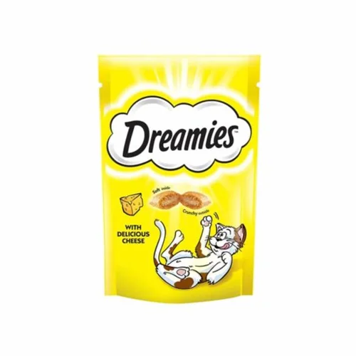 تشویقی گربه دریمیز با طعم پنیر Dreamies Cat Snack with Cheese وزن 60 گرم