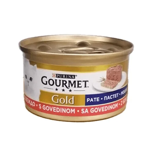 کنسرو غذای گربه گورمت طعم گوشت مدل Gourmet Beef وزن ۸۵ گرم