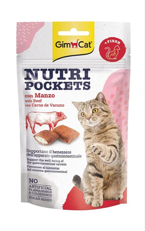 تشویقی جیم کت گربه با طعم گوشت(GimCat Nutri Pocket beef)