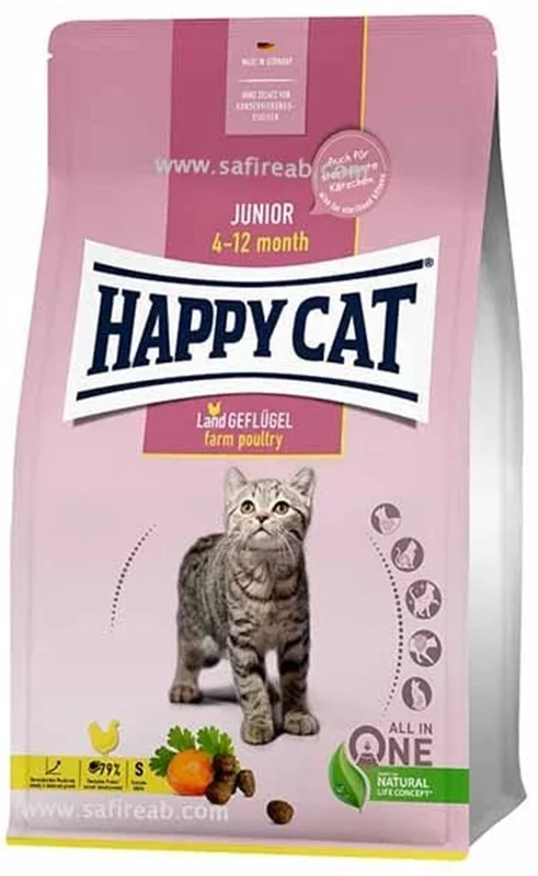 غذای خشک بچه گربه هپی کت جونیور ۴ تا ۱۲ ماه ده کیلوگرم