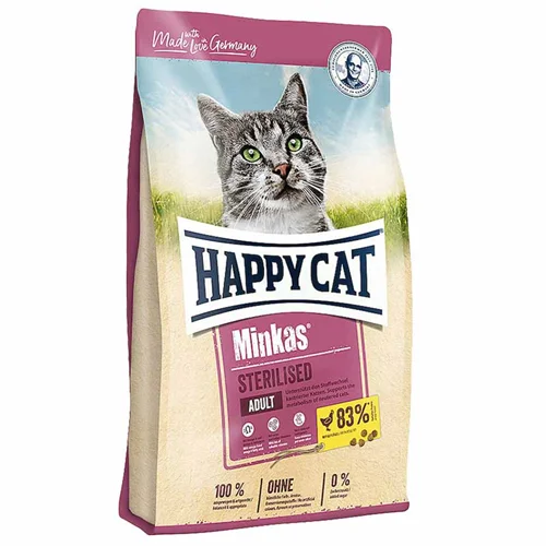 غذای خشک گربه عقیم شده هپی کت Happy Cat Minkas Sterilised وزن 10 کیلوگرم