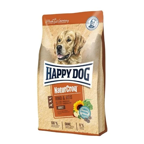 غذای خشک سگ بالغ هپی داگ با طعم گوشت گوساله و برنج Happy Dog NaturCroq RIND & Rice وزن 15 کیلوگرم