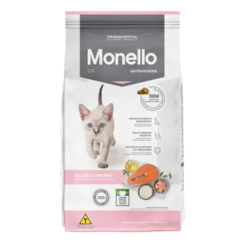 غذای خشک بچه گربه مونلو با طعم ماهی سالمون و مرغ Monello Kitten Salmon & Chicken وزن 1 کیلوگرم