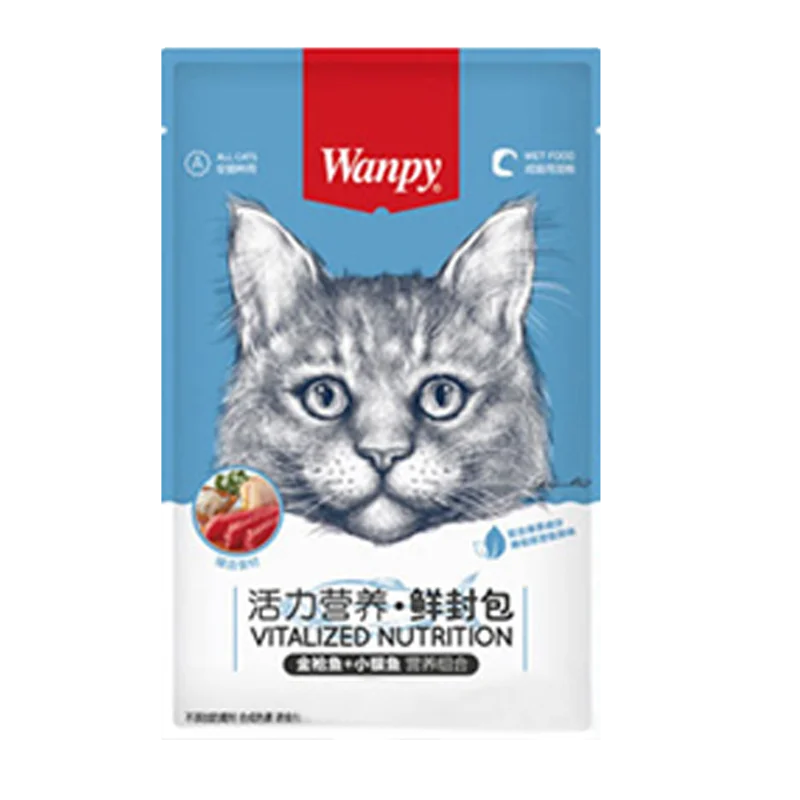 پوچ گربه ونپی باطعم ماهی تن WANPY وزن ۸۰ گرم