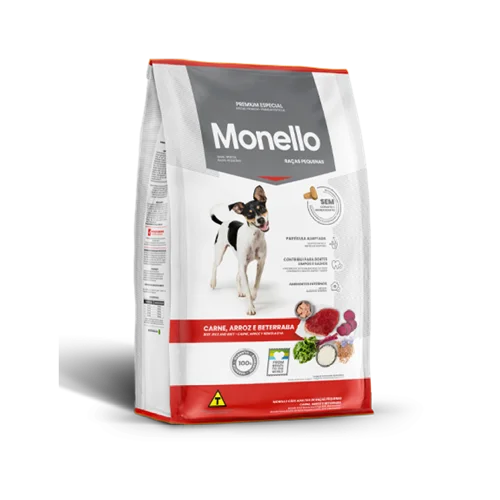 غذای خشک سگ نژاد کوچک با طعم گوشت و برنج مونلو Monello Small Breed وزن 15 کیلوگرم