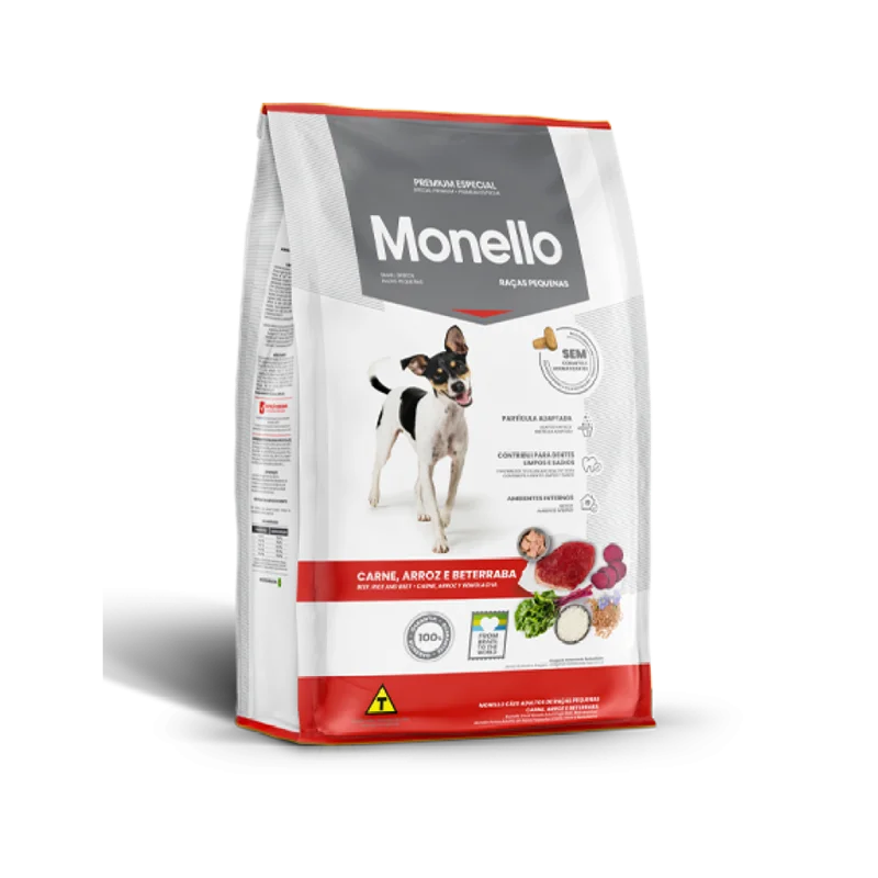 غذای خشک سگ نژاد کوچک با طعم گوشت و برنج مونلو Monello Small Breed وزن 15 کیلوگرم