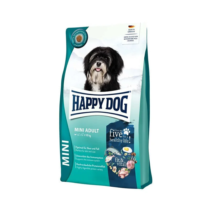 غذای خشک سگ بالغ نژاد کوچک هپی داگ Happy Dog Mini Adult Fit & Vital وزن 10 کیلوگرم