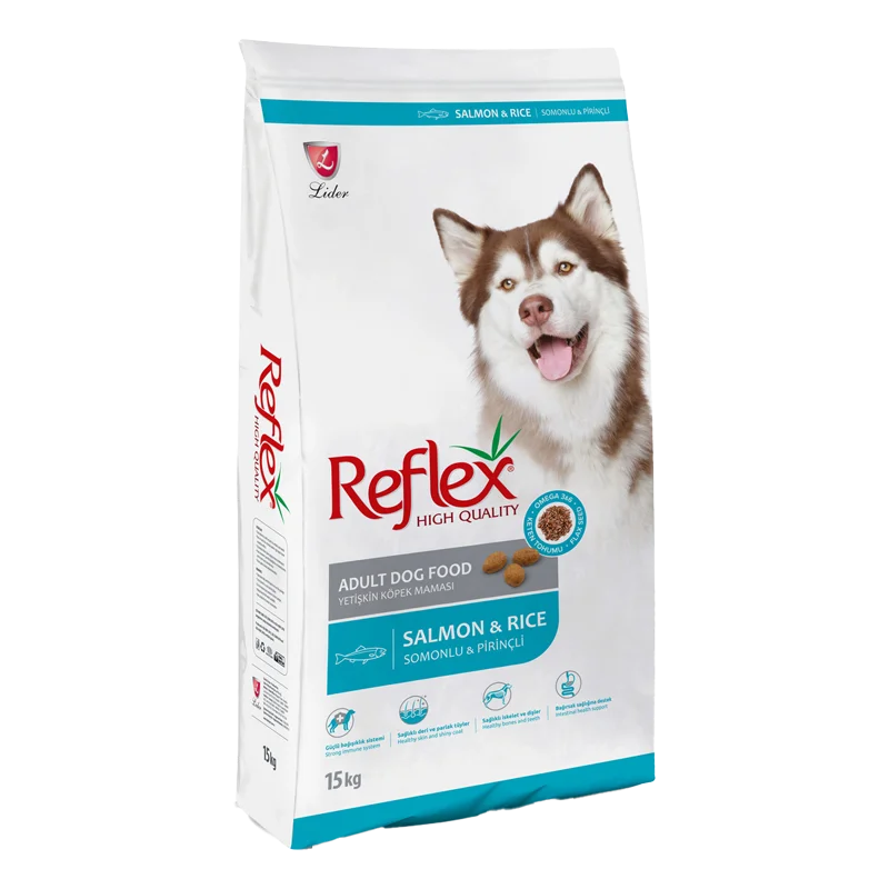 غذای خشک سگ رفلکس با طعم سالمون و برنج Reflex Adult Salmon & Rice وزن 15 کیلوگرم
