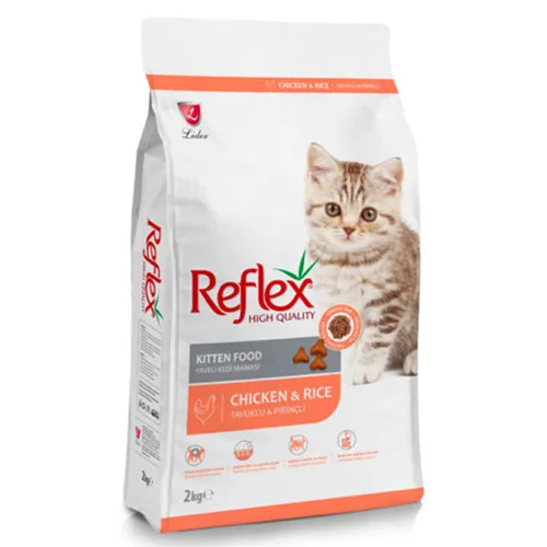 غذای خشک بچه گربه رفلکس با طعم مرغ و برنج Reflex Kitten With Chicken & Rice وزن 1 کیلوگرم در زیپ کیپ