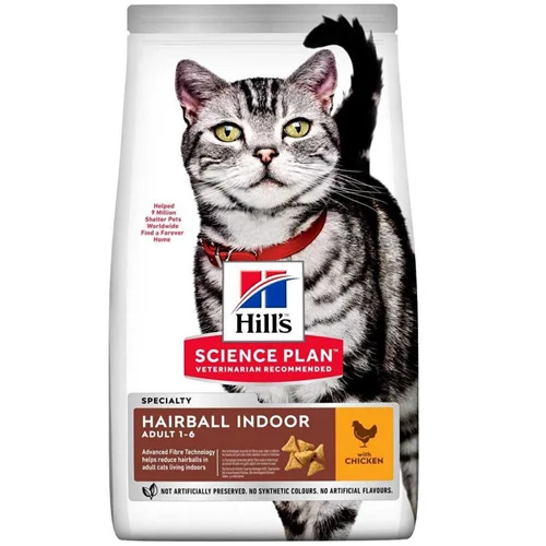 غذای خشک گربه بالغ هیلز مدل Indoor Hairball مرغ وزن 1.5 کیلوگرم