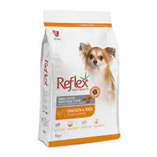 غذای خشک سگ بالغ نژاد کوچک رفلکس با طعم مرغ Reflex Adult Chicken وزن 16 کیلوگرم15 کیلوگرم تاریخ جدید(1 کیلوگرم هدیه)