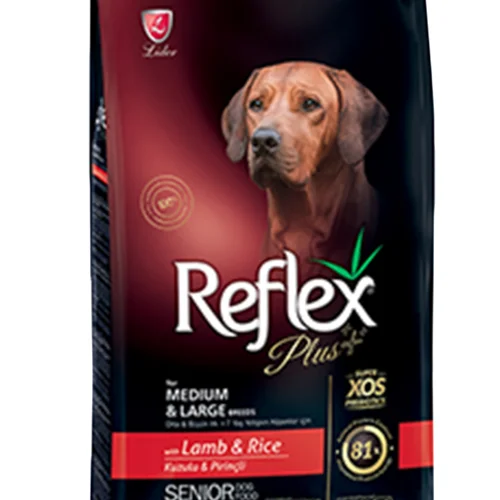 غذای خشک سگ مسن با طعم بره و برنج رفلکس پلاس Reflex Plus Senior Lamb & Rice وزن 15 کیلوگرم