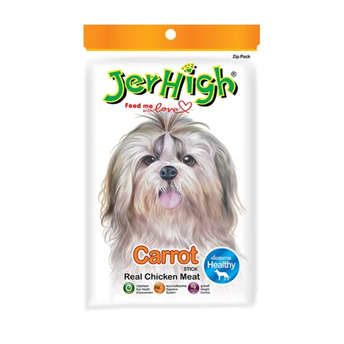 تشویقی سگ جرهای با طعم هویج Jerhigh Chicken Sticks Carrot