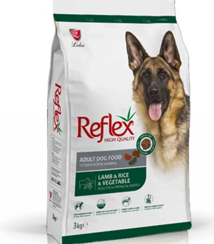 غذای خشک سگ بالغ ژرمن بره و سبزیجات رفلکس Adult Lamb & Rice & Vegetable وزن 1کیلوگرم در زیپ کیپ