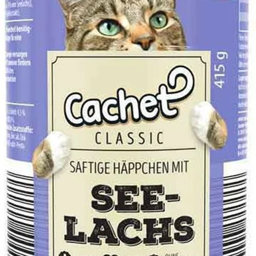 کنسرو گربه کچت طعم ماهی سالمون Cachet See Lachs وزن ۴۱۵ گرم