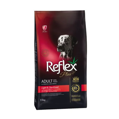 غذای خشک رفلکس پلاس سگ عقیم شده با طعم بره و برنج Reflex Plus Adult Lamb & Rice وزن 15 کیلوگرم