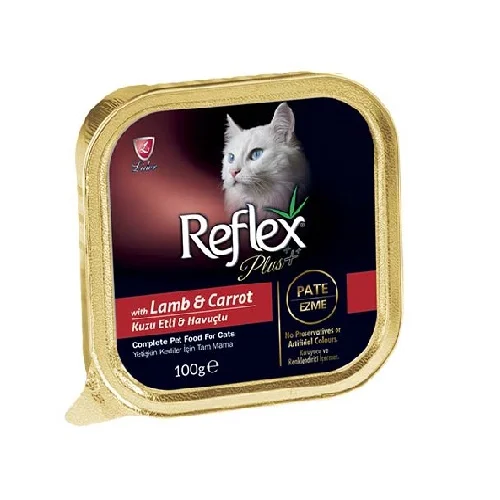 ووم گربه با طعم گوشت بره و هویج رفلکس پلاس Reflex Plus Lamb & Carrot وزن 100 گرم