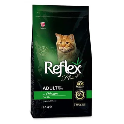 غذای خشک گربه بالغ با طعم مرغ رفلکس پلاس Reflex Plus Adult Chicken وزن 1 کیلوگرم در زیپ کیپ