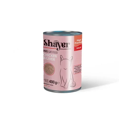 کنسرو گربه پته شایر با طعم مرغ و بوقلمون 400 گرمی