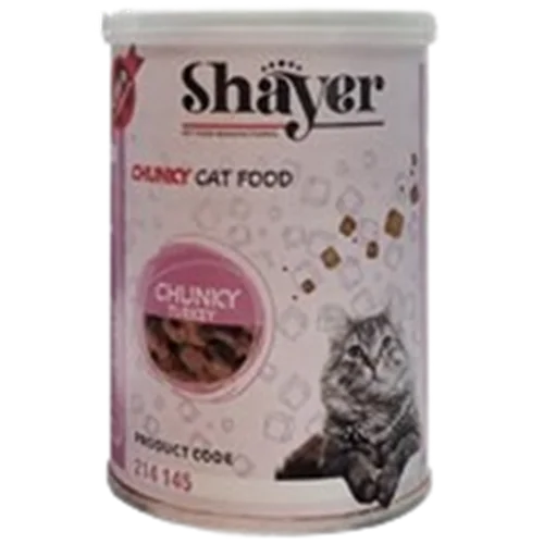 کنسرو گربه چانکی شایر بوقلمون با سس گوشت ۴۰۰گرمی