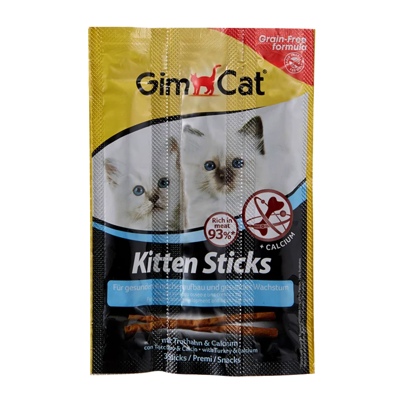 تشویقی مدادی بچه گربه با بوقلمون جیم کت – GimCat Kitten Sticks