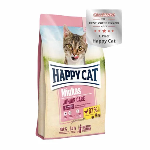 غذای خشک گربه مینکاس هپی کت جونیور Happy Cat Minkas Junior وزن 1 کیلوگرم زیپ کیپ
