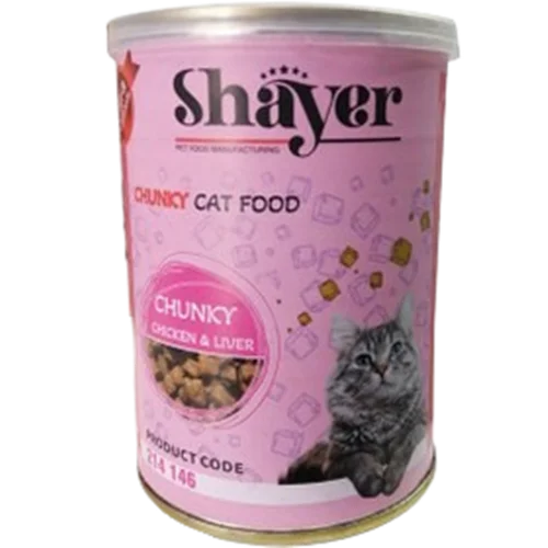 کنسرو گربه چانکی شایر مرغ و جگر با سس جگر ۴۰۰گرمی