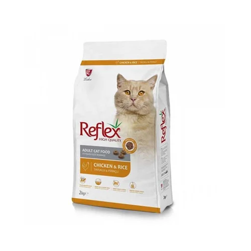 غذای رفلکس گربه بالغ طعم مرغ و برنج (دانه قهوه ای) 15 کیلوگرم Reflex