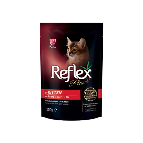 پوچ بچه گربه رفلکس پلاس Reflex Plus  با طعم بره  وزن 100 گرم