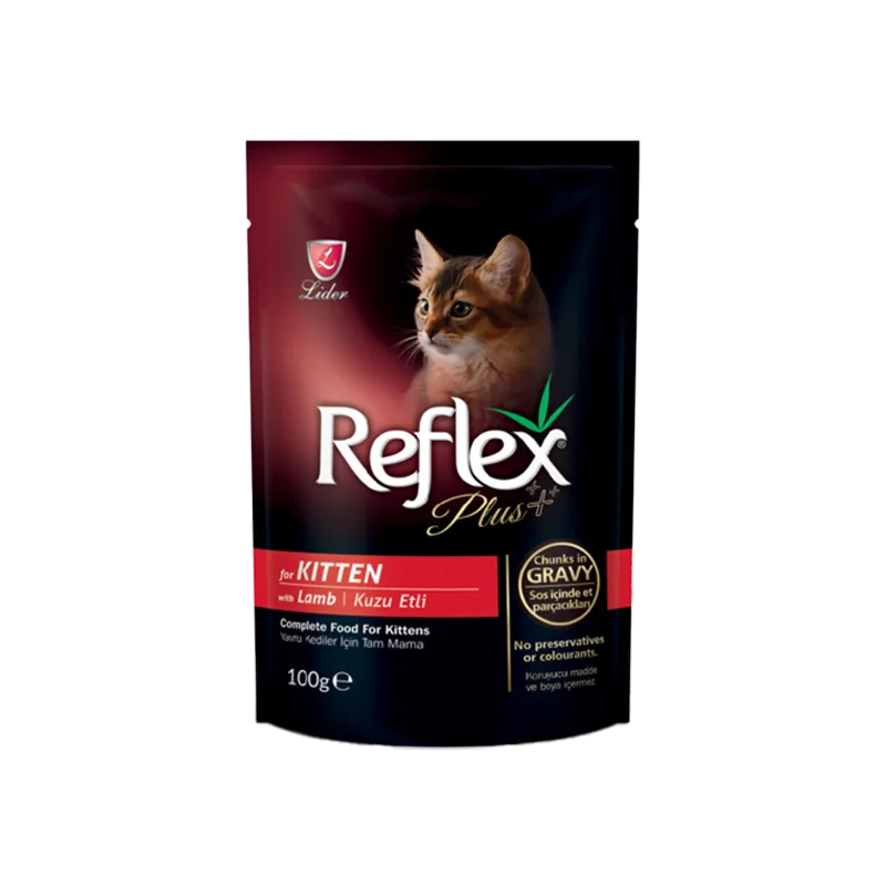 پوچ بچه گربه رفلکس پلاس Reflex Plus  با طعم بره  وزن 100 گرم