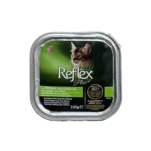 ووم بچه گربه رفلکس پلاس با طعم مرغ Reflex Plus Kitten Poultry وزن 100 گرم